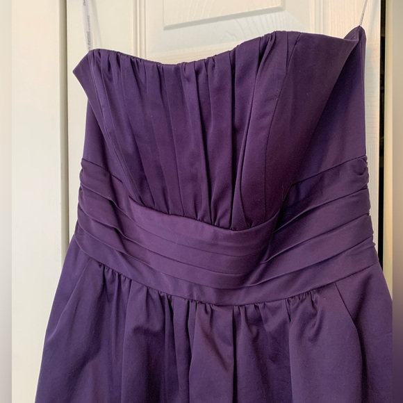 David’s Bridal Strapless Bridesmaid Dress Sz 4/6 Purple - Picture 2 of 6